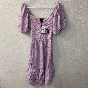 Angie Lavender Floral Mini Dress